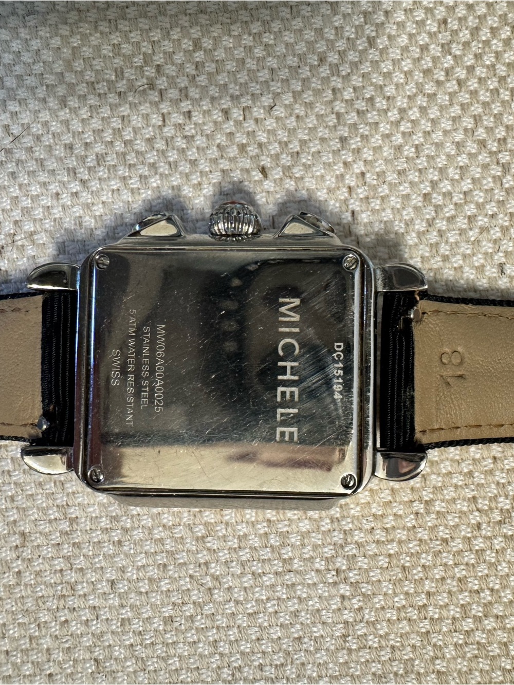 Michele Deco Chronograph Swiss Watch Stainless Steel and Mother of Pearl Dial - Picture 4 of 4